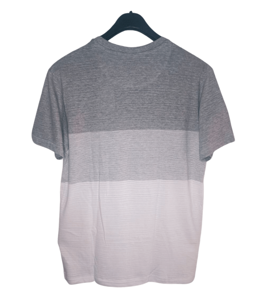 Camiseta de Denim & Flower Ricky Singh de rayas de pinstripe en bloques de color gris y blanco para hombre