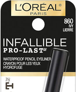 L'Oreal Paris Makeup Infallible Pro-Last Lápiz delineador de ojos, impermeable y resistente a las manchas, se desliza con facilidad para crear cualquier aspecto, hiedra, 0.042 onzas