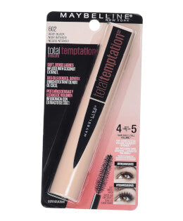 Maybelline New York Total Temptation Máscara lavable, muy negra, 0.27 onzas líquidas