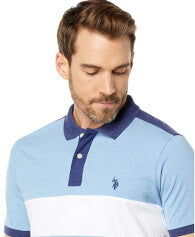 U.S. Polo Assn. Camiseta de punto de bloque de color de tres colores