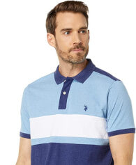 U.S. Polo Assn. Camiseta de punto de bloque de color de tres colores