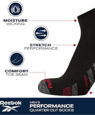 Reebok Calcetines deportivos para hombre – Calcetines de tobillo de corte cuarto (6 unidades)