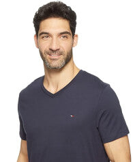 Tommy Hilfiger Camiseta con cuello en V de bandera para hombre