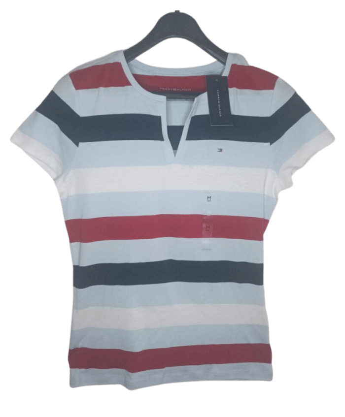 Camiseta de Mujer Tommy Hilfiger Essential Split-Neck Rugby
