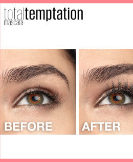 Maybelline New York Total Temptation Máscara lavable, muy negra, 0.27 onzas líquidas