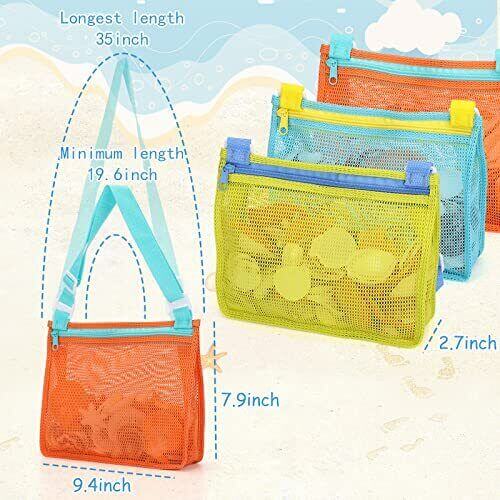 Bolso de Playa Juguete Malla Playa Bolso de Colección Carcasa Playa Arena Juguete Caracol B
