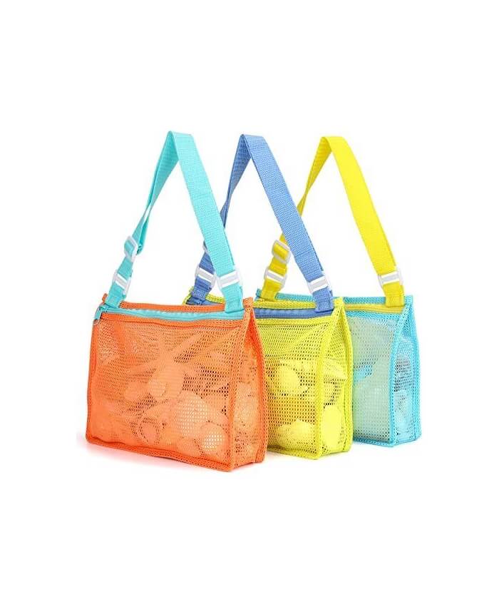Bolso de Playa Juguete Malla Playa Bolso de Colección Carcasa Playa Arena Juguete Caracol B