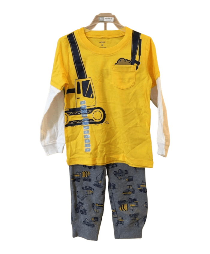 NUEVO Carter's Niños Camiones Mangas Largas Camisa y Pantalones Sudadera