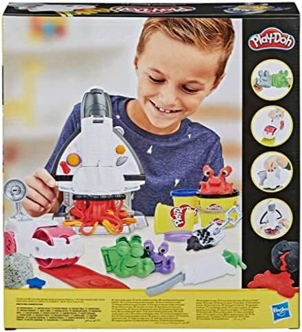 Play Doh Spaceship Blastoff Playset – Incluye 10 colores y 13 artilugios – Divertido juego con temática espaciada