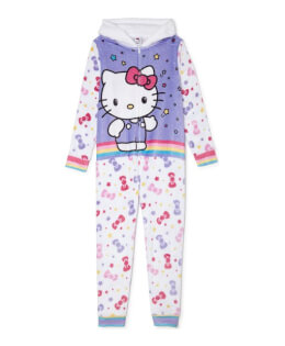 Hello Kitty Girls Pink Bow Hooded Pijama