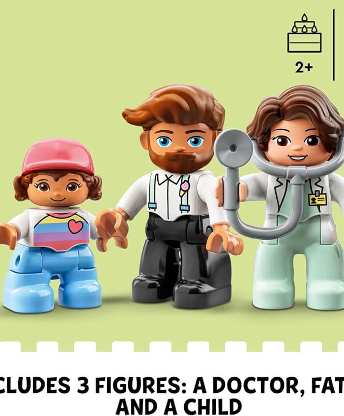 LEGO DUPLO Town Doctor Visit 10968 - Juego de juguetes de construcción para niños preescolares, niños pequeños y niñas