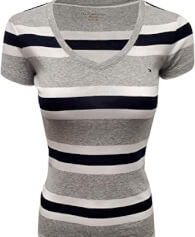 Tommy Hilfiger Camiseta Con Cuello En V Para Mujer