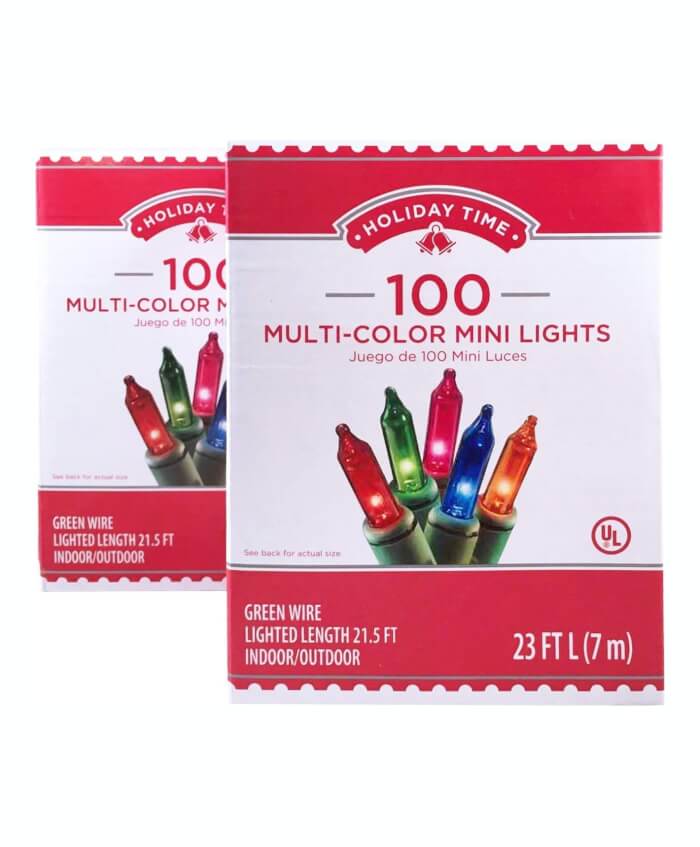 Holiday Time 100 luces multicolor para interiores/exteriores de repuesto y fusibles incluidos