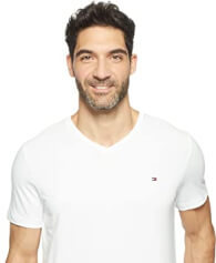 Tommy Hilfiger Camiseta con cuello en V de bandera para hombre