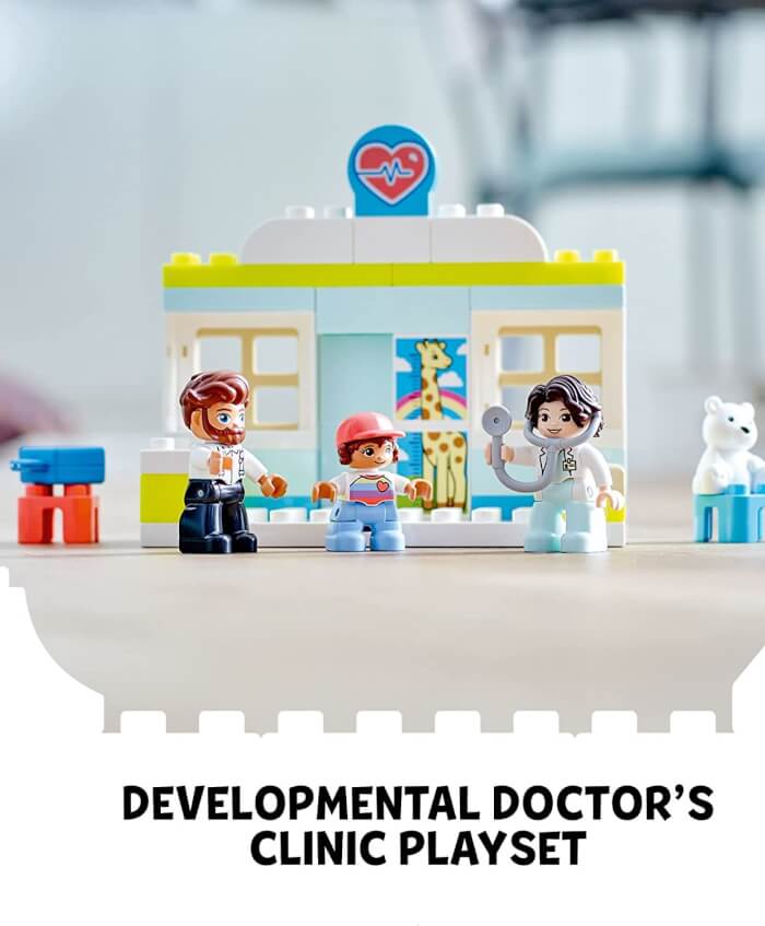 LEGO DUPLO Town Doctor Visit 10968 - Juego de juguetes de construcción para niños preescolares, niños pequeños y niñas