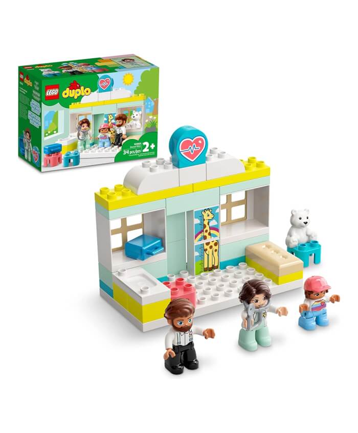 LEGO DUPLO Town Doctor Visit 10968 - Juego de juguetes de construcción para niños preescolares, niños pequeños y niñas