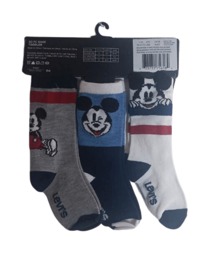 Paquete de 3 calcetines infantiles LEVI'S Disney Mickey Mouse